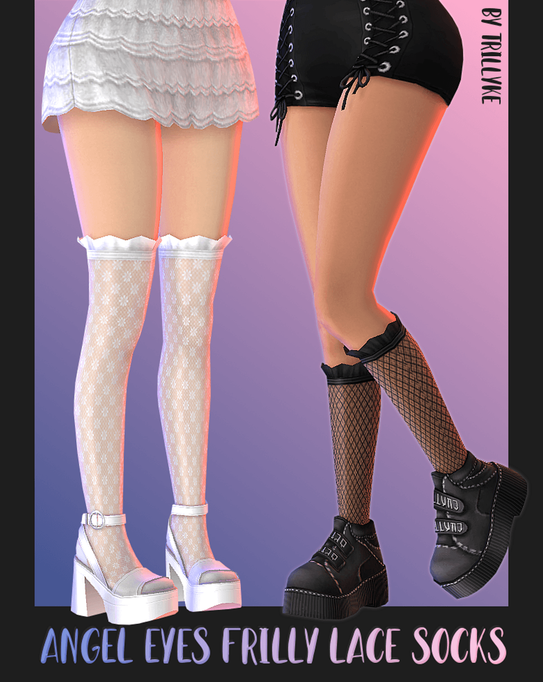 Чулки и гольфы Angel Eyes Frilly Lace Socks